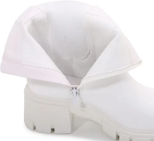Vista 5 de mm Botas Chelsea con plataforma gruesa de piel sintética para mujer, botines con cremallera