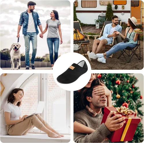 Vista 7 de House Slippers for Men Women Cozy Furry Lining Barefoot Slipper Socks Non Slip House Shoes with Rubber Sole for IndoorOutdoor