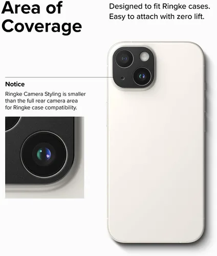 Vista 7 de Ringke Estilo de cámara [Haz que el teléfono se vea mejor] Compatible con protector de lente de cámara iPhone 15 y protector de lente de cámara