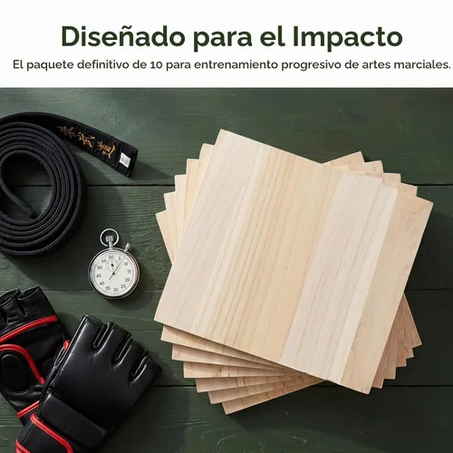 Vista 3 de Veemoon Taekwondo - Paquete de 10 tablas de romper profesionales para karate y artes marciales, tablas de madera para niños, práctica de rendimiento