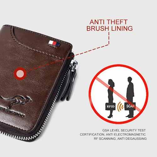 Vista 8 de Reshline - Cartera de bloqueo RFID para hombre Caqui Vintage
