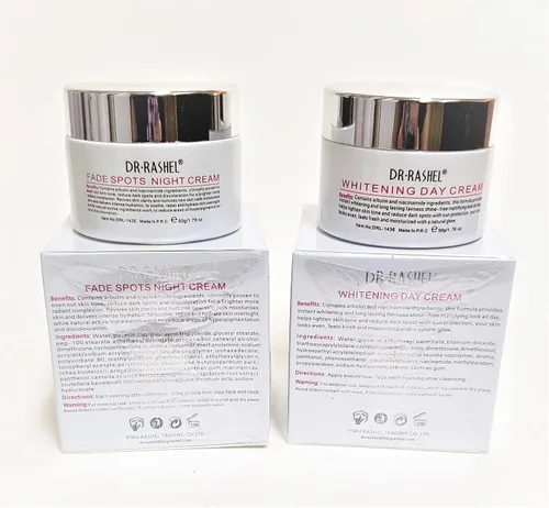 Vista 6 de Dr Rashel Fade Dark Spots Crema facial de día y crema de noche con arbutina y niacinamida (paquete de 2) tarros de 1.76 onzas
