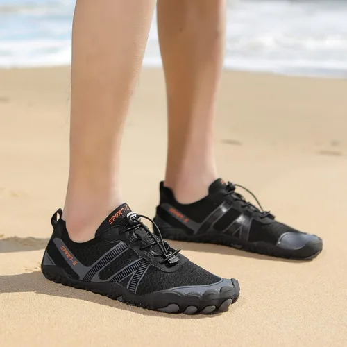 Vista 6 de KUNWFNIX Zapatos de agua para hombres y mujeres, secado rápido, para deportes acuáticos, calcetines acuáticos para natación, playa, piscina, surf