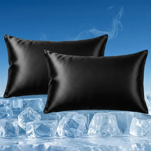 Vista 24 de CHOSHOME Fundas de almohada refrescantes con cremallera Fundas de almohada Q-Max > 0.45 con cremallera para personas que duermen con calor, suaves