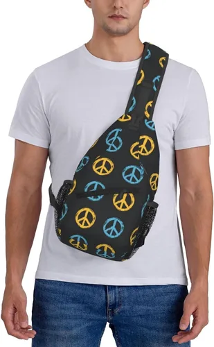 Vista 7 de Small Crossbody Bags for Women Men - Vintage Peace Symbol Print Adjustable Shoulder Bag Fanny Packs Belt Sling Bag Crossbody Purses Backpack for