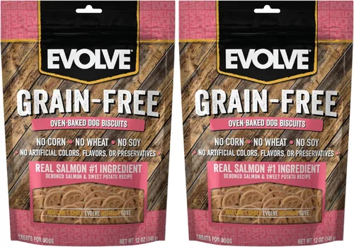 Vista 13 de Evolve Pet Food Galletas de pollo deshuesado sin granos, batata y arándanos para perros, 12 onzas