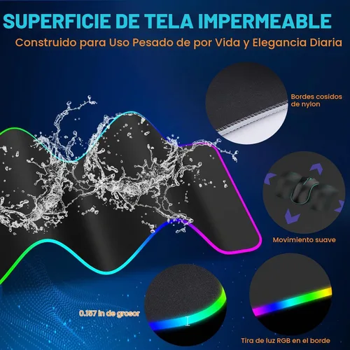 Vista 6 de TARKARI Alfombrilla de ratón RGB de carga inalámbrica magnética de 15W Negro