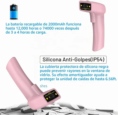 Vista 6 de symcode - Escáner de código de barras inalámbrico USB, lector de código de barras láser 1D de mano (inalámbrico de 2.4 GHz y cable USB2.0) Escáner