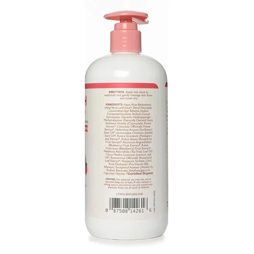 Vista 3 de Little Twig Jabón para bebés 2 en 1, gel de baño hipoalergénico con ingredientes orgánicos, productos esenciales para el baño del bebé, granada