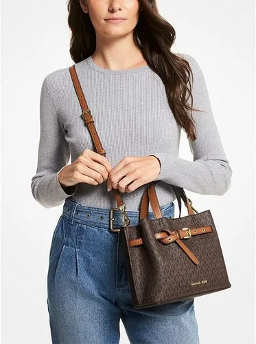 Vista 3 de MICHAEL KORS Emilia Bolso pequeño con logotipo, Marrón