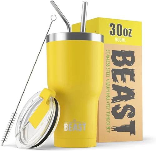 Vista 12 de Beast Vaso de 10 oz de Acero Inoxidable con Aislamiento al Vacío para Café y Hielo de Doble Pared Termo de Viaje (Blanco Ártico)