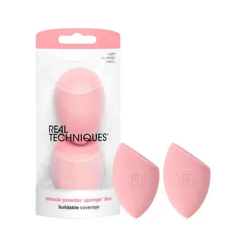 Vista 7 de Real Techniques Sponge +, Esponja de maquillaje para la base de maquillaje, Esponja de mezcla Miracle Blend + Matify, azul, 1 unidad