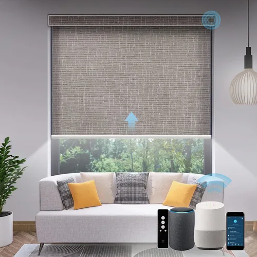Vista 52 de SmartWings Persianas Motorizadas con Filtro de Luz, Compatible con Matter Thread Homekit Z-Wave Alexa Google, Persianas con 70% de Opacidad Safari