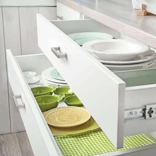 Vista 4 de Paquete de 10 manijas de gabinete de cocina de 3 pulgadas (2.992 in) de níquel satinado cepillado, tiradores de gabinete de cocina, tiradores