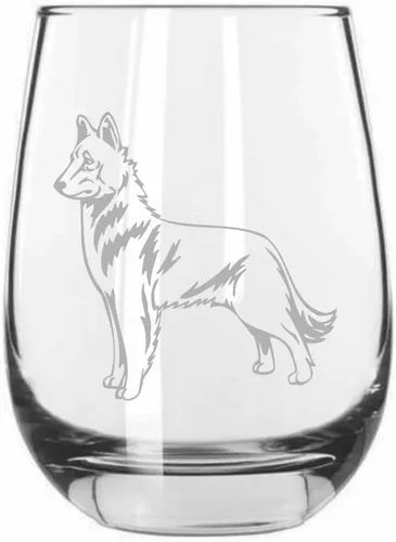 Vista 306 de Shar Pei (chino) - Vaso de vino sin tallo grabado para perro, 15.25 onzas