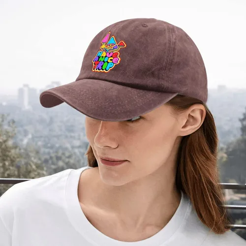 Vista 5 de devor Gorra de béisbol ajustable con texto en inglés "Dad Hat Have a Nice Trip para mujer