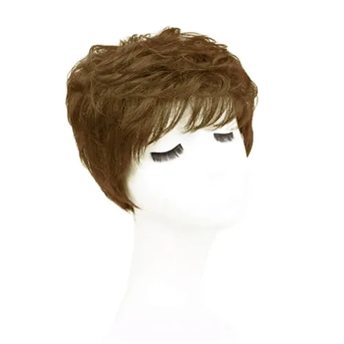 Vista 4 de Peluca de repuesto para cabello rizado, peluca de cabello humano corto con clip, pieza de cabello ondulado para mujeres con pérdida de cabello