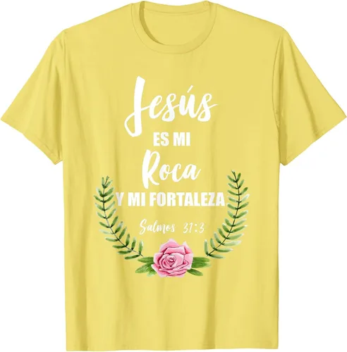 Vista 49 de Jesus ES Mi Roca - Camiseta con versículo bíblico cristiano español Salmos Asphalt Grey