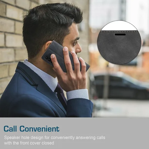 Vista 7 de Funda tipo cartera para Samsung Galaxy A32 5G con bloqueo RFID, tarjetero y función atril magnético, funda de cuero con tapa para Galaxy A32 5G