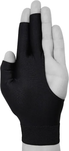 Vista 3 de Guantes de billar de Fortuna Pro - Se adapta a cualquier mano - Negro - Dedos abiertos