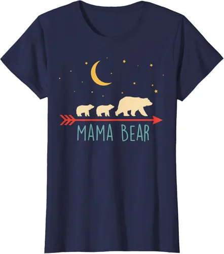 Vista 31 de Camiseta de mamá oso con 2 cachorros de dos veces Blessed Mama Bear, Negro, S