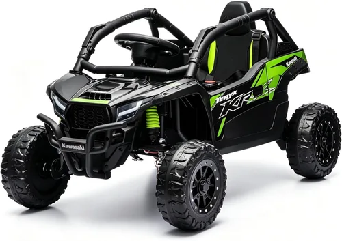 Vista 10 de Kawasaki - UTV de 24 V con licencia para niños de 3 a 6 años, color beige