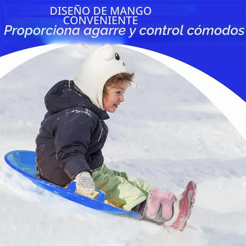 Vista 5 de Slippery Racer Trineo de nieve de plástico para exteriores, resistente al frío, resistente al frío, con mangos. Varios