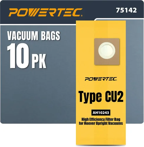Vista 9 de POWERTEC Bolsas de vacío tipo Y, paquete de 10 para aspiradoras verticales Hoover Style Y, Z, YZ WindTunnel, bolsas de polvo de repuesto