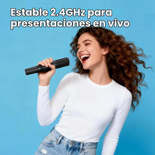 Vista 4 de TAZATA Sistema de micrófonos inalámbricos, micrófono de mano dual con receptor recargable, para karaoke, discurso, boda, iglesia, sistema de PA