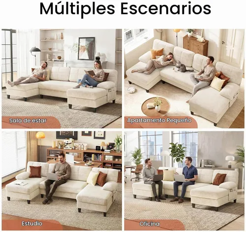 Vista 6 de KKL U-Shaped Sectional Couch for Living Room