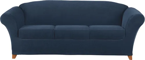 Vista 27 de Sure Fit Home Décor Funda Elástica de Piqué para Cojín Box de Otomana de Gran Tamaño de Una Pieza, Ajuste Elástico, Poliéster/Spandex, Lavable a