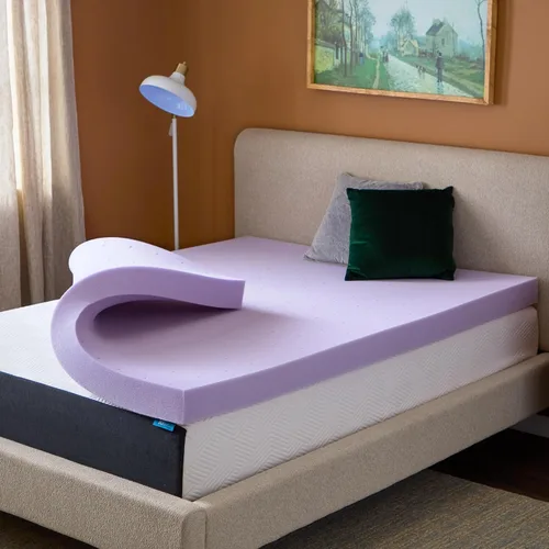Vista 13 de Lucid Cubrecolchón de espuma viscoelástica con infusión de carbón de bambú de 2 pulgadas - Tamaño Twin - Control de humedad y olor - Ventilado