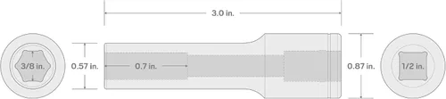 Vista 59 de TEKTON Llave de vaso poco profunda de 6 puntos de 1/2 pulgada de cuadradillo x 1-5/16 pulgadas SHD22033