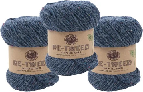Vista 8 de Lion Brand Yarn ReTweed - Ovillo de lana (1 madeja), color hielo ártico