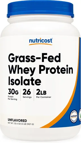 Vista 15 de Nutricost Proteína de suero de leche alimentada con pasto (chocolate) 2 libras, sin OMG, sin gluten, sabores naturales