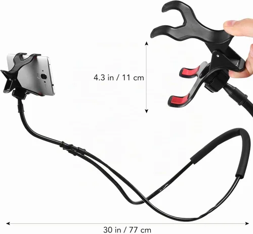 Vista 7 de LIFKOME Soporte flexible para teléfono celular en forma de U, soporte móvil manos libres, ángulo ajustable para viajes en casa y uso en el dormitorio