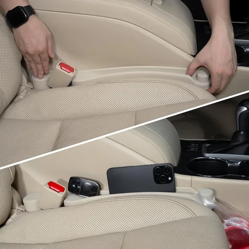 Vista 11 de Givifive Juego de 2 rellenos de espacio para asiento de automóvil, espuma suave, multifuncional, con organizador y función de gancho, tapón