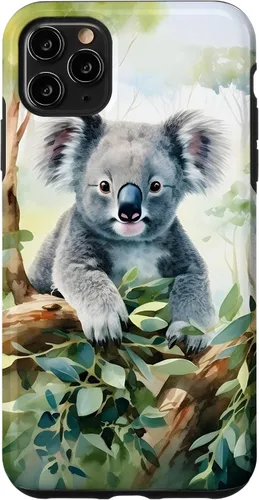 Vista 13 de Adorable Koala in a Tree Watercolor Case for iPhone 17