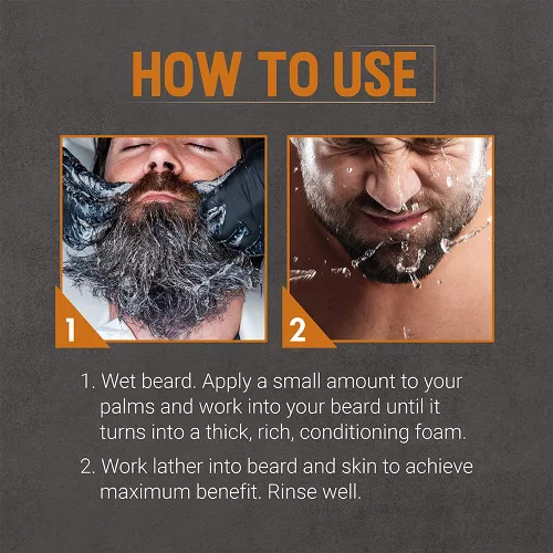 Vista 6 de Woody's Jabón de barba para hombres – Lavado y acondicionador de barba, limpia el cabello y la piel facial, aroma a aloe vera y manzanilla, 6.3