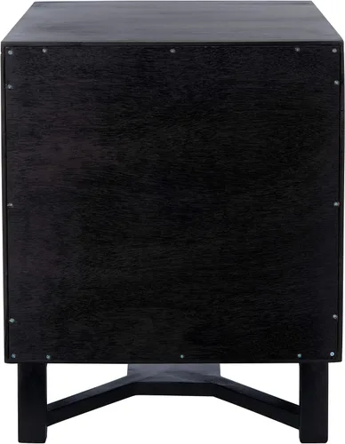 Vista 9 de SAFAVIEH Home Collection Hedwig - Mesita de noche de ratán negro y natural de 2 puertas