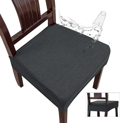 Vista 29 de Genina Fundas de asiento impermeables para sillas de comedor (2 unidades, con abertura trasera, beige)