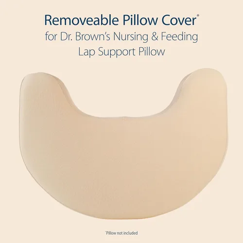 Vista 2 de Dr. Brown's Funda de almohada con soporte para regazo de lactancia y alimentación con biberón, tela cepillada suave, beige suave