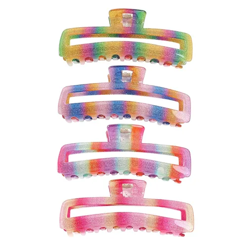 Vista 9 de Jayongnee - Pinzas rectangulares grandes antideslizantes para mujeres y niñas, pinzas de sujeción fuerte para cabello fino/medio grueso