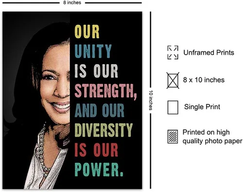 Vista 2 de Kamala Harris Madam Vice President - Arte de pared con citas inspiradoras para mujeres afroamericanas, niñas, regalos políticos, decoración