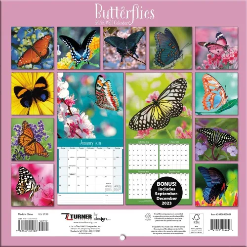 Vista 4 de Turner - Mini calendario fotográfico de pared con mariposas (24998950054)