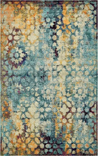 Vista 24 de Unique Loom Vita Collection - Alfombra tradicional saturada de medallones florales saturados sobre teñidos, 2 pies 2 pulgadas x 3 pies, azul Azul