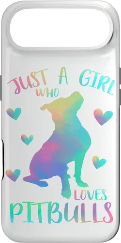 Vista 27 de Just a Girl Who Loves Pitbulls Watercolor Cute Pitbull Case for iPhone 17