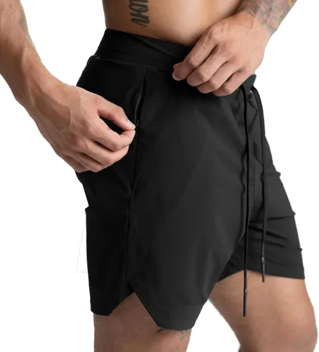Vista 2 de BIFUTON Pantalones cortos blancos para hombre, pantalones cortos de entrenamiento para hombre, pantalones cortos ligeros de yoga para gimnasio