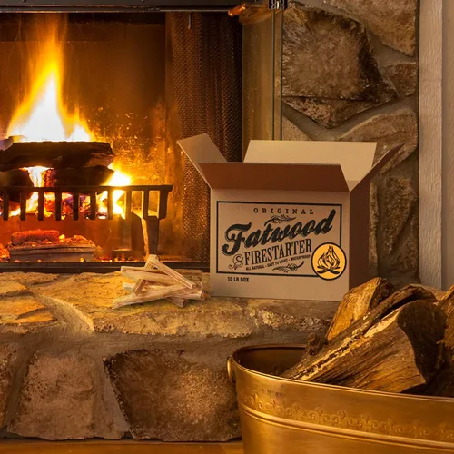 Vista 4 de Fatwood - Palos de inicio de fuego, caja de 10 libras, para interiores o exteriores, 100% naturales, iniciadores de fuego de pino para fogatas