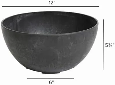 Vista 2 de Novelty 31128 Maceta Napa Bowl, color negro, 12 pulgadas